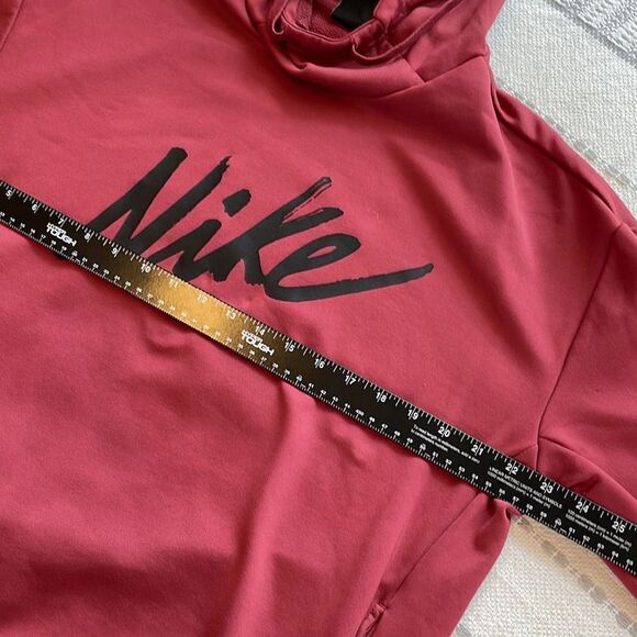 Nike Womens Pullover Hoodie Sweatshirt Active Pocket Swoosh Pockets Red Medium - Picture 6 of 10